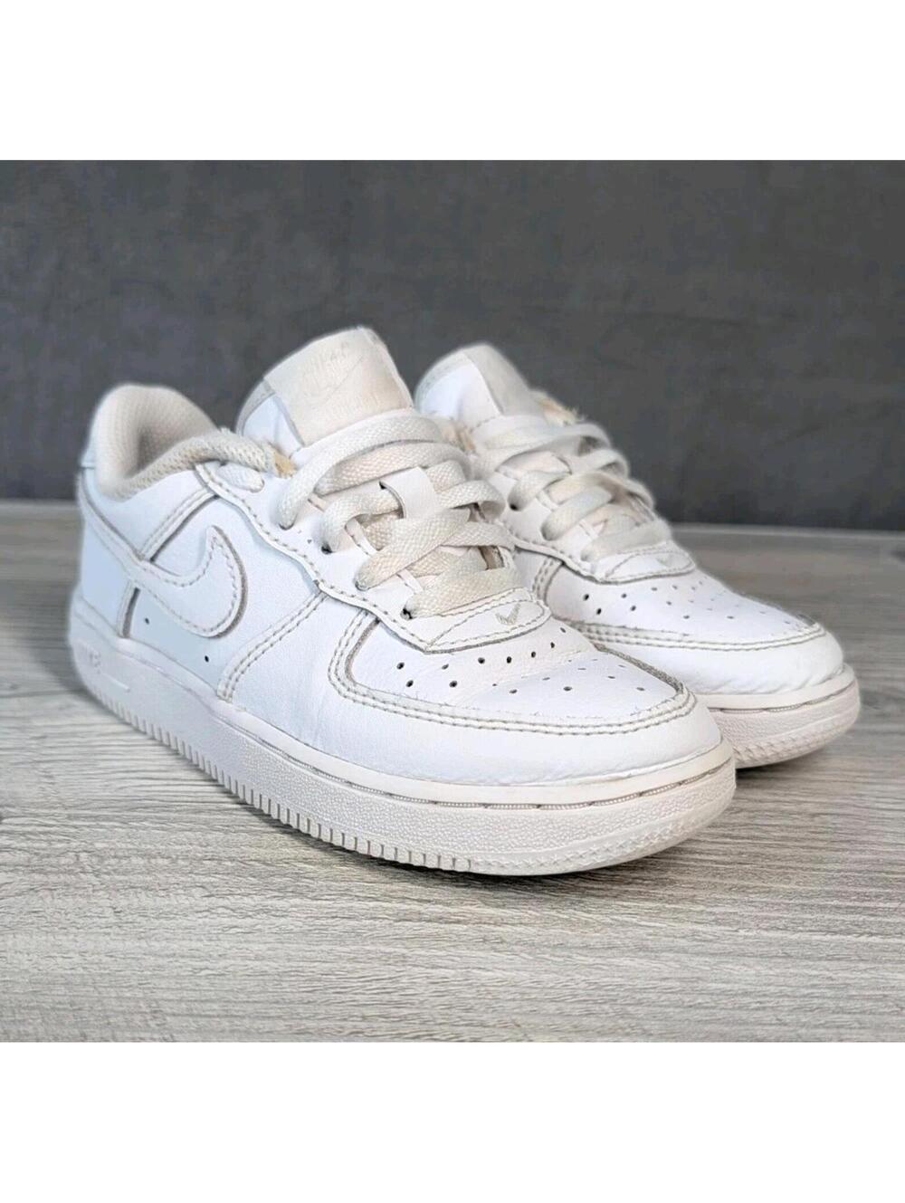 Nike Air Force 1 Low Boys 12C Triple White Leather Sneakers Classic Shoes